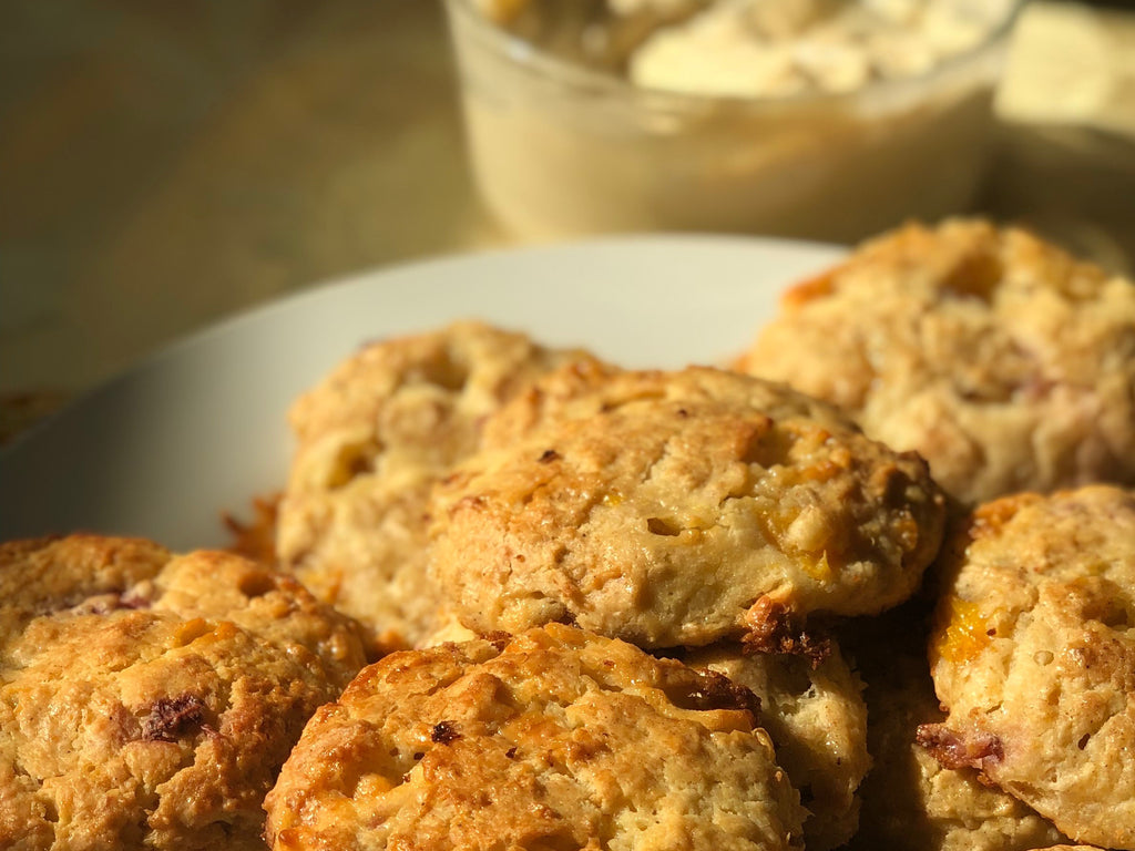 Peach and White Chocolate Scones