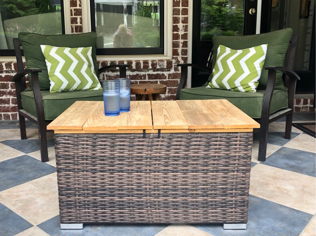 A Cedar Outdoor Storage Coffee Table
