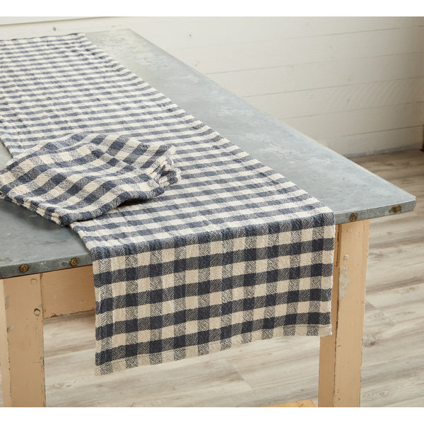 Mud Pie Blue and White Table woven runner