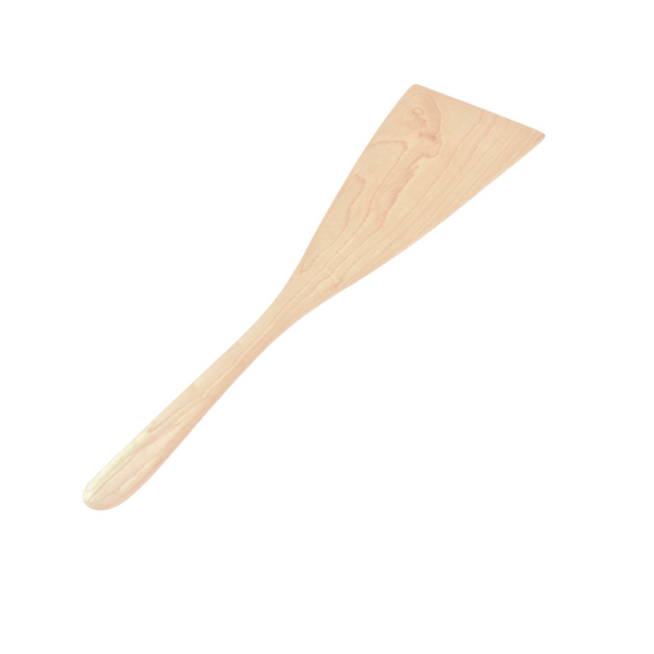 Angled wooden spatula