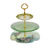Three-tiered server with mismatched china, shabby chic, English cottage