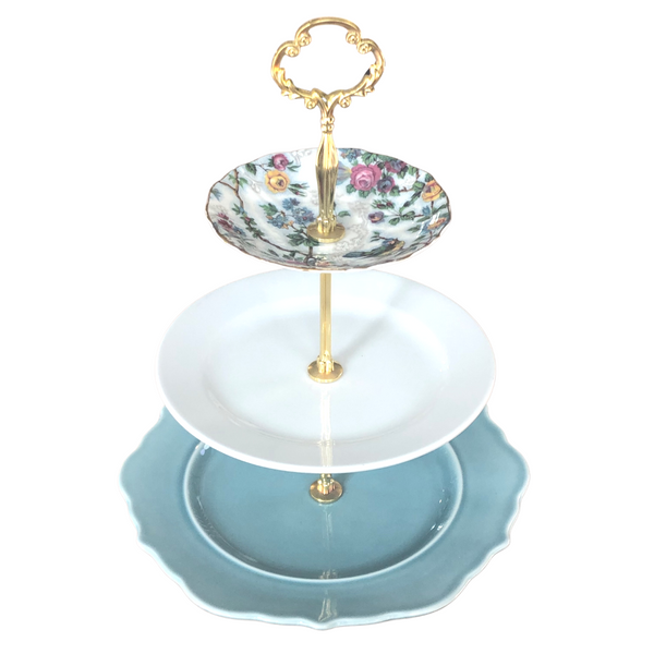 Three-Tiered Server/Cake Stand, Bird-Lovers, Cottage-Style